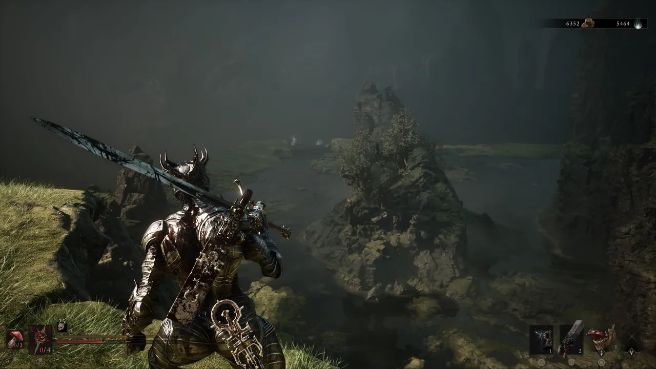 This is the open area where the miniboss encounter triggers. It is reached by following the path left of the gate all the way down, or from Gloomshade Grove via the bridges.