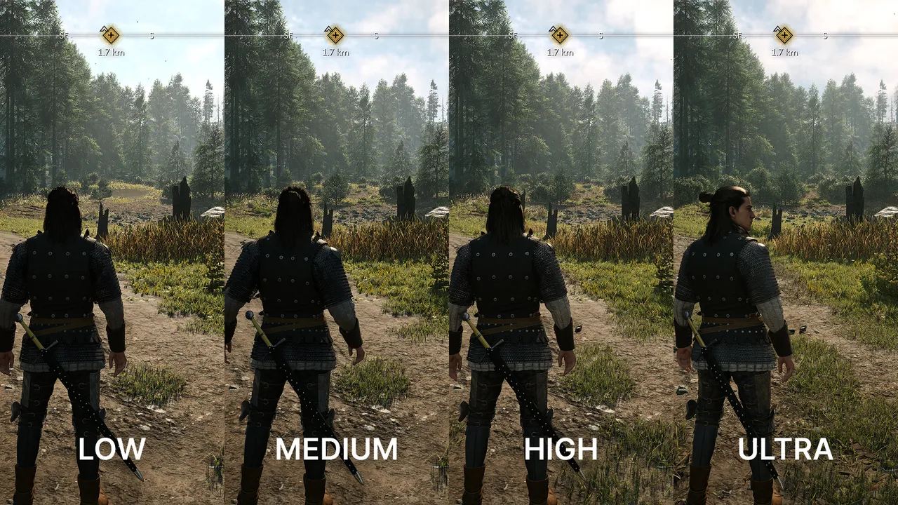 On Low, The Blood of Dawnwalker looks noticeably weaker but only on that setting, the game manages 60 FPS on native 4K resolution