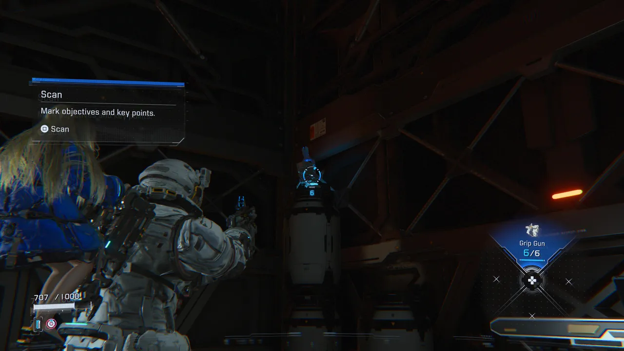 The first Mini Cabin sits just above the upgrade cube after the elevator in the Seal Sector Gate area. Look up rather than around when you reach the upgrade point