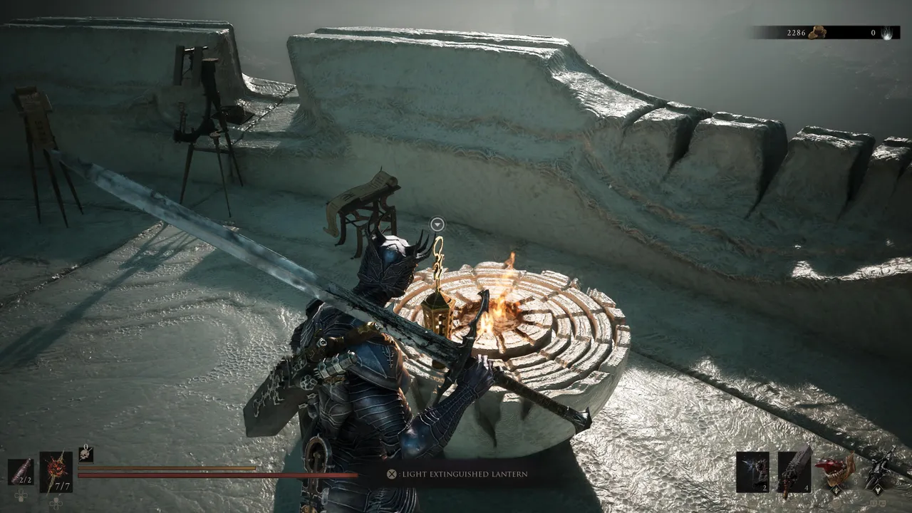 This is the lantern at the top of Marrow Keep. Use the Gloombound Flame here to light it and trigger the Night Mode activation prompt.