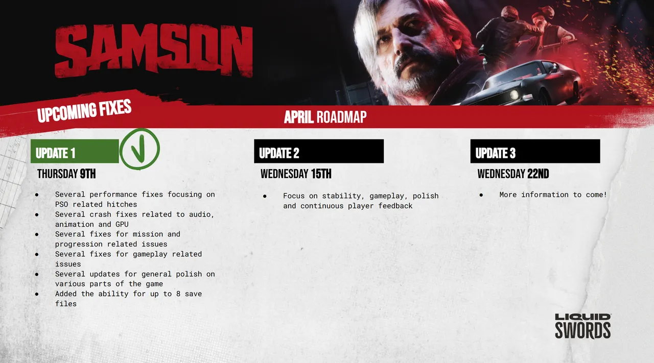 Samson April 2026 Roadmap