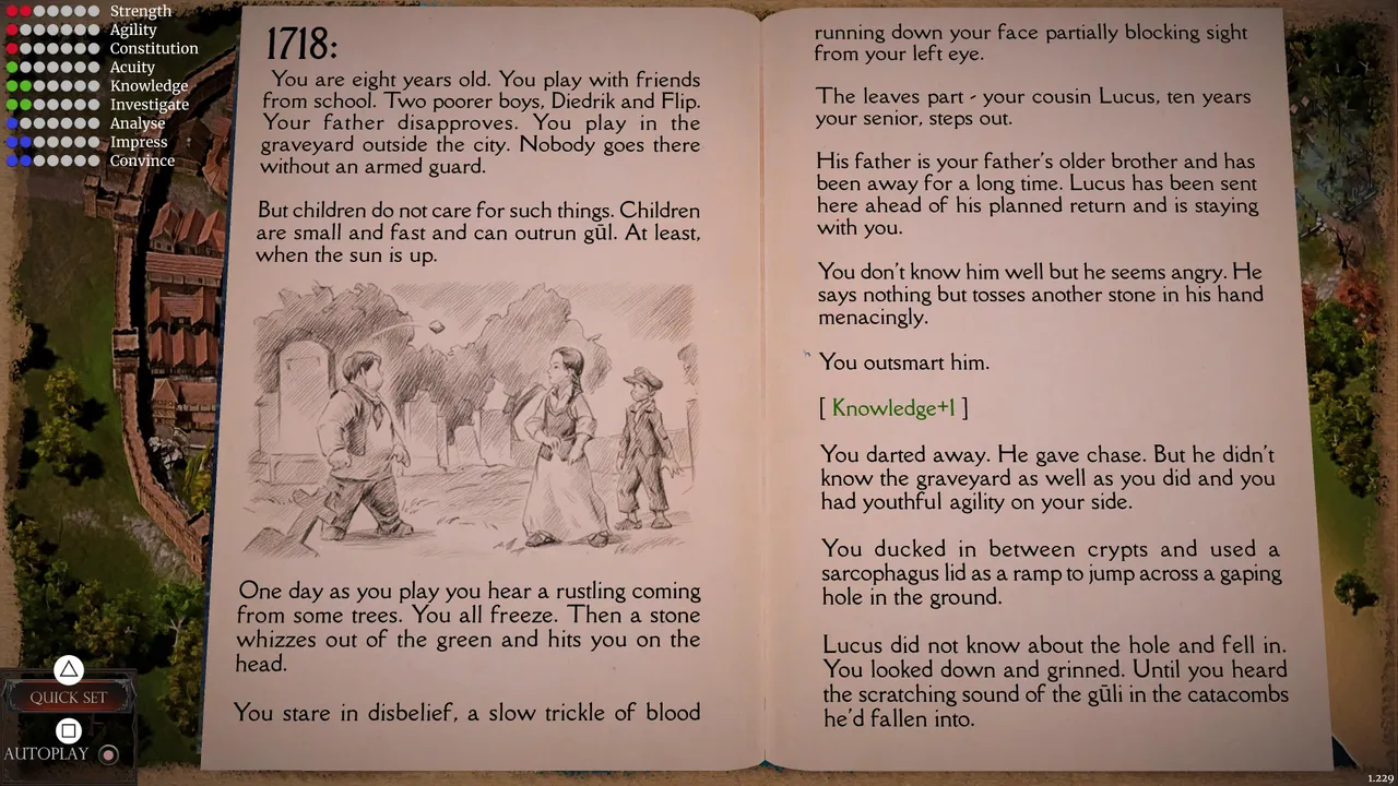 The interactive prologue sets the tone immediately — your choices here shape who you become long before the dark arts enter the picture.
