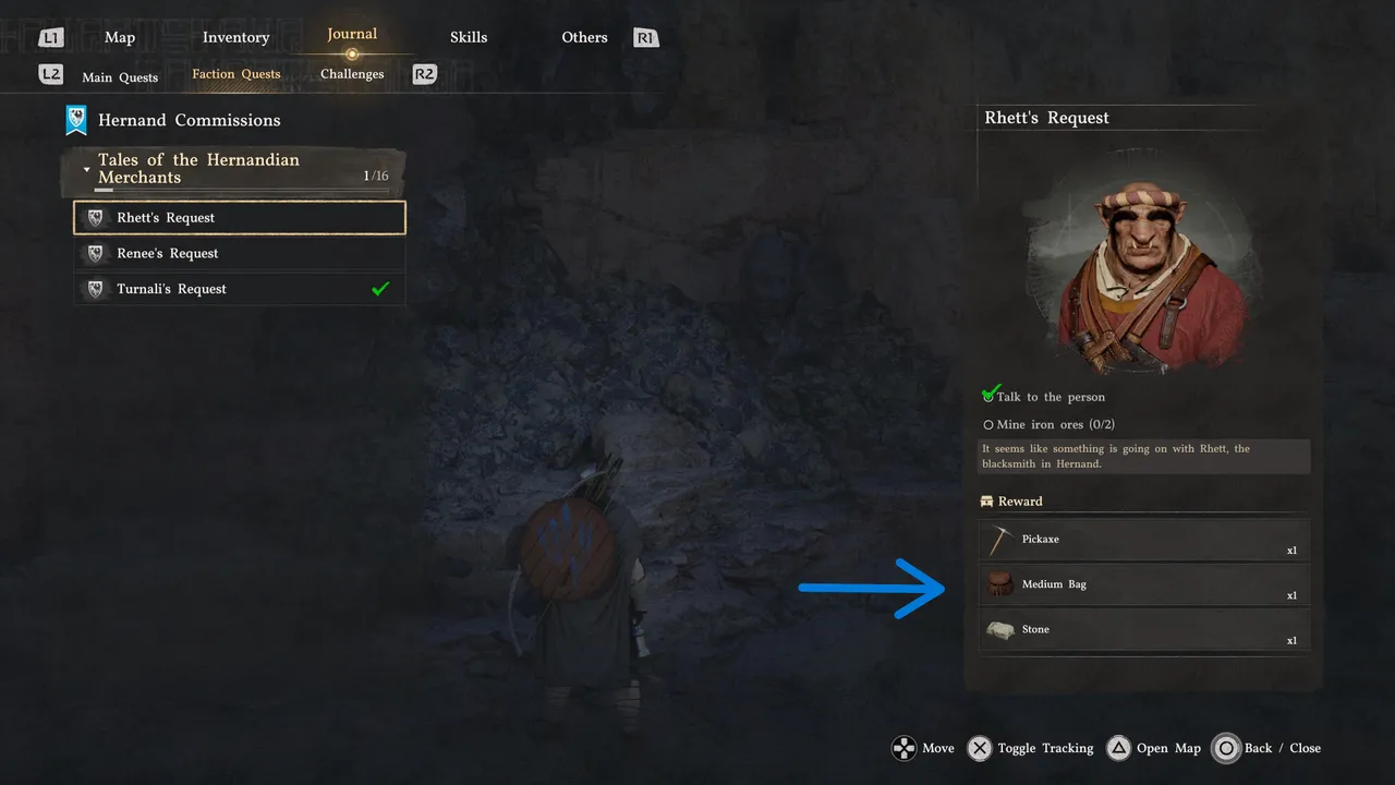 Any quest with a Medium Bag in its reward panel will add three inventory slots on completion. Check the right-hand panel in your Journal to spot them