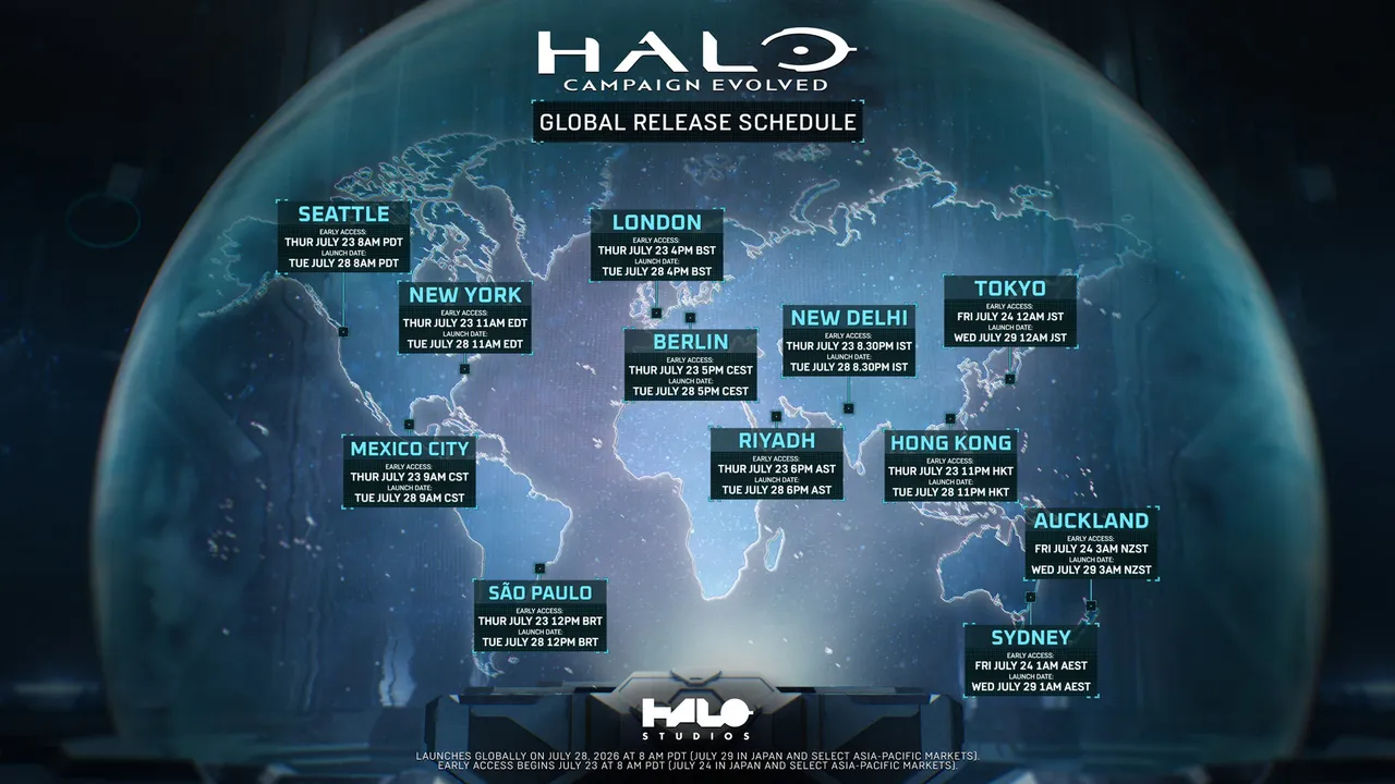 Halo: Campaign Evolved global release schedule