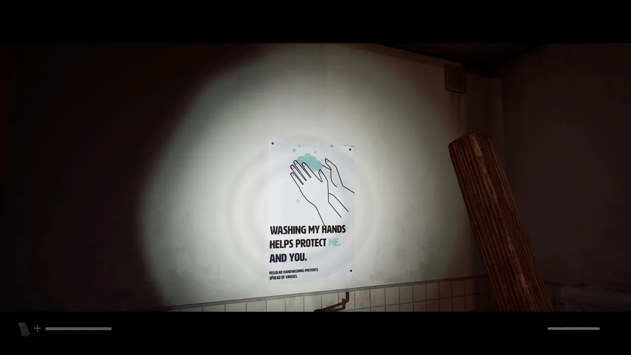 The handwashing poster in the pharmacy toilet, count the fingers for your first digit.