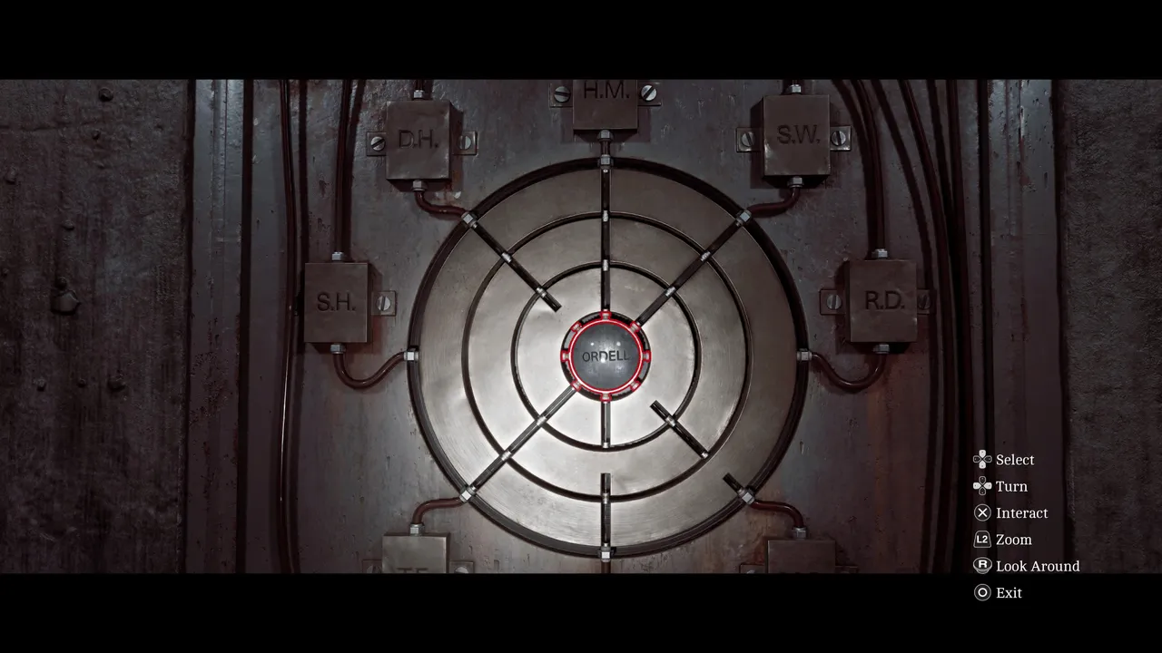 This is the correct setup of the rings. Once the wheel is set like this, hit the Ordell button, and the door will open.