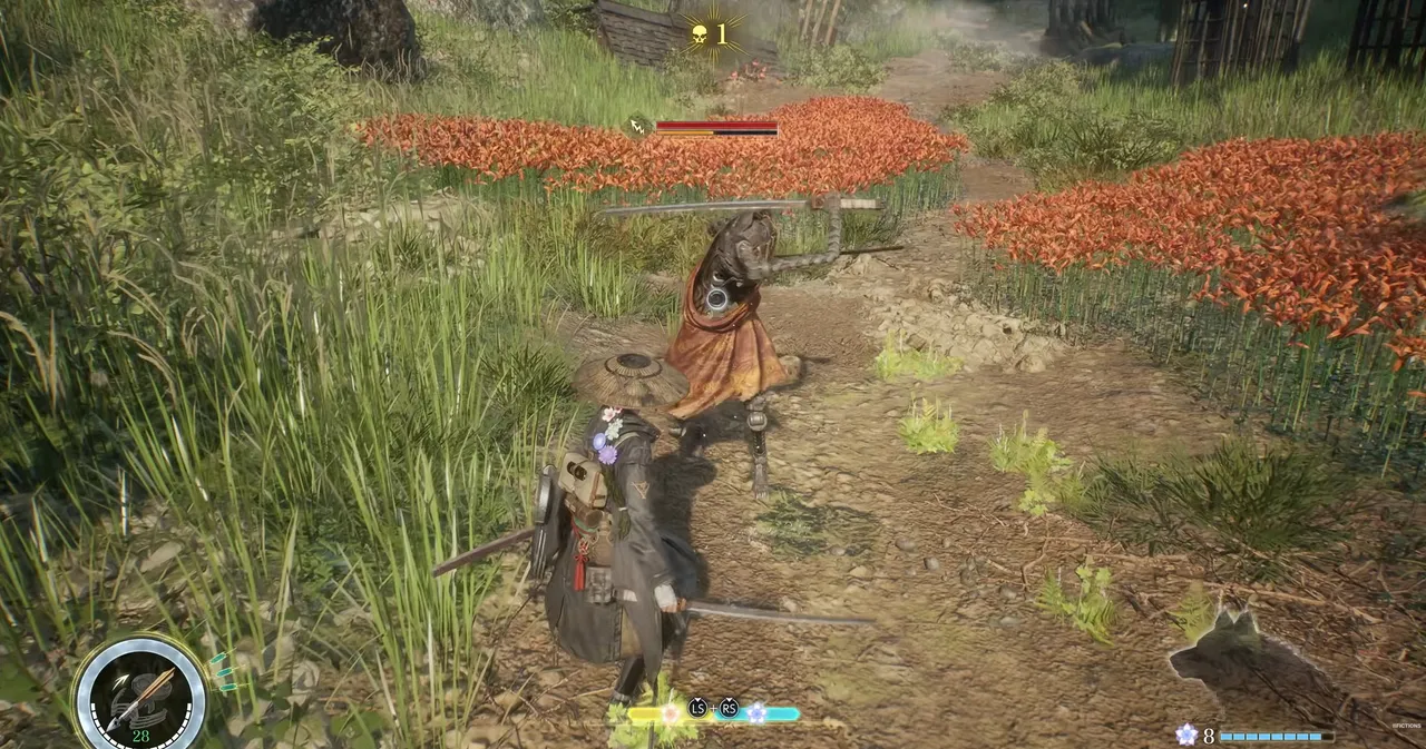 Parries feed the FP gauge, which powers Bloom Arts.