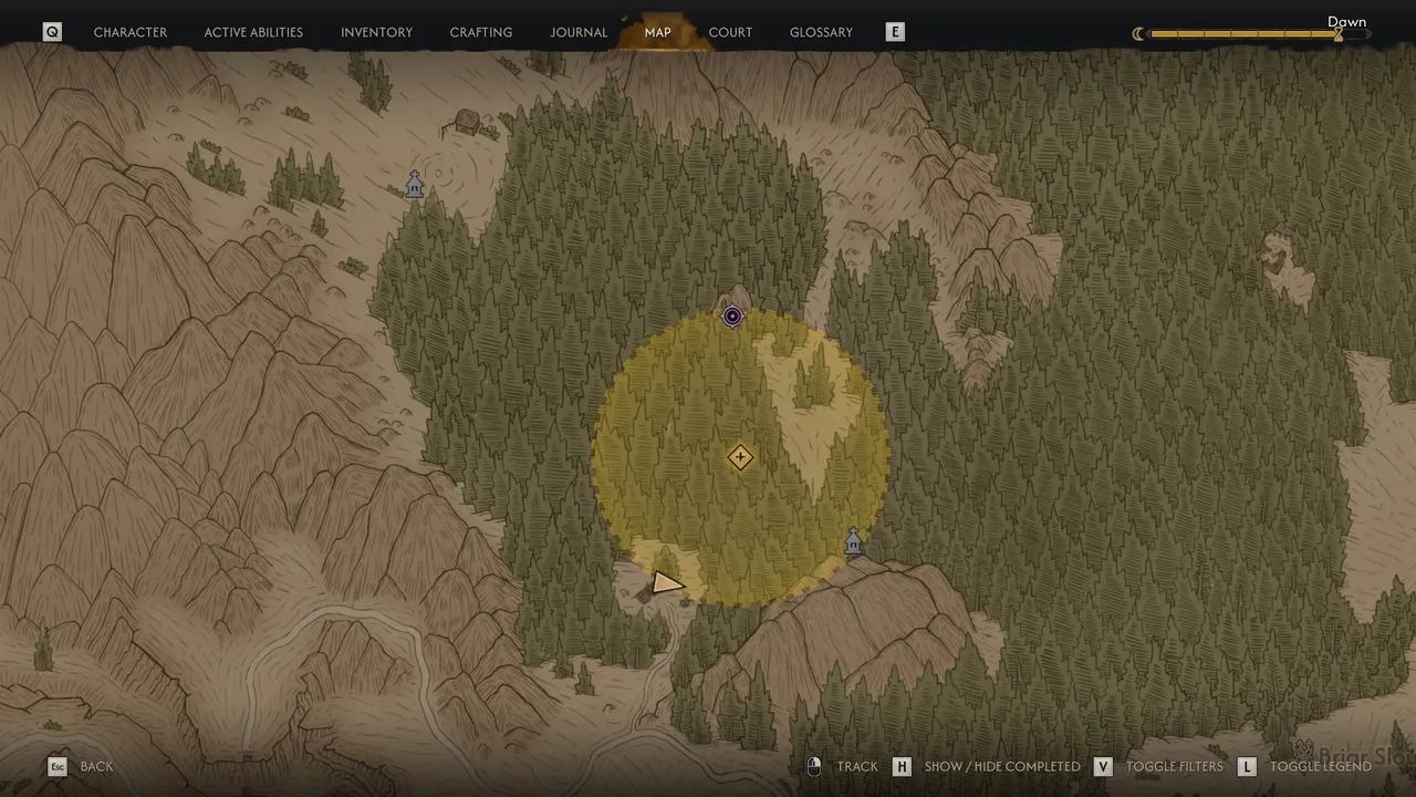 The Blood of Dawnwalker: Head to the purple marker to dig up the treasure