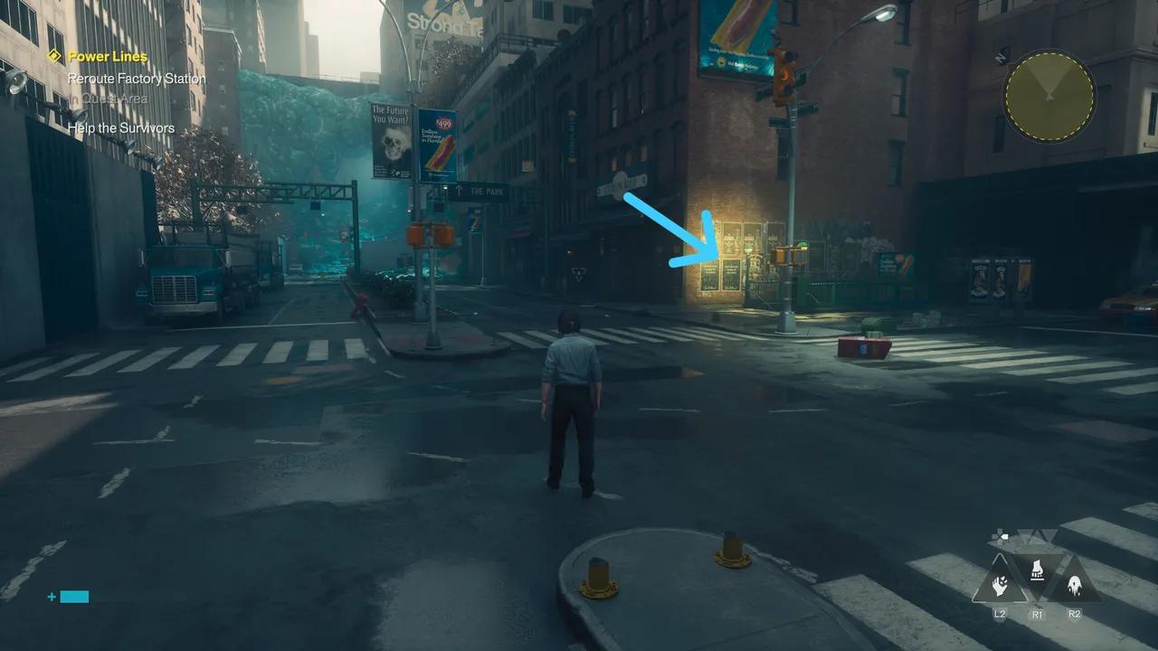 The subway entrance sits at this crossroads, just behind the Patterned factory.