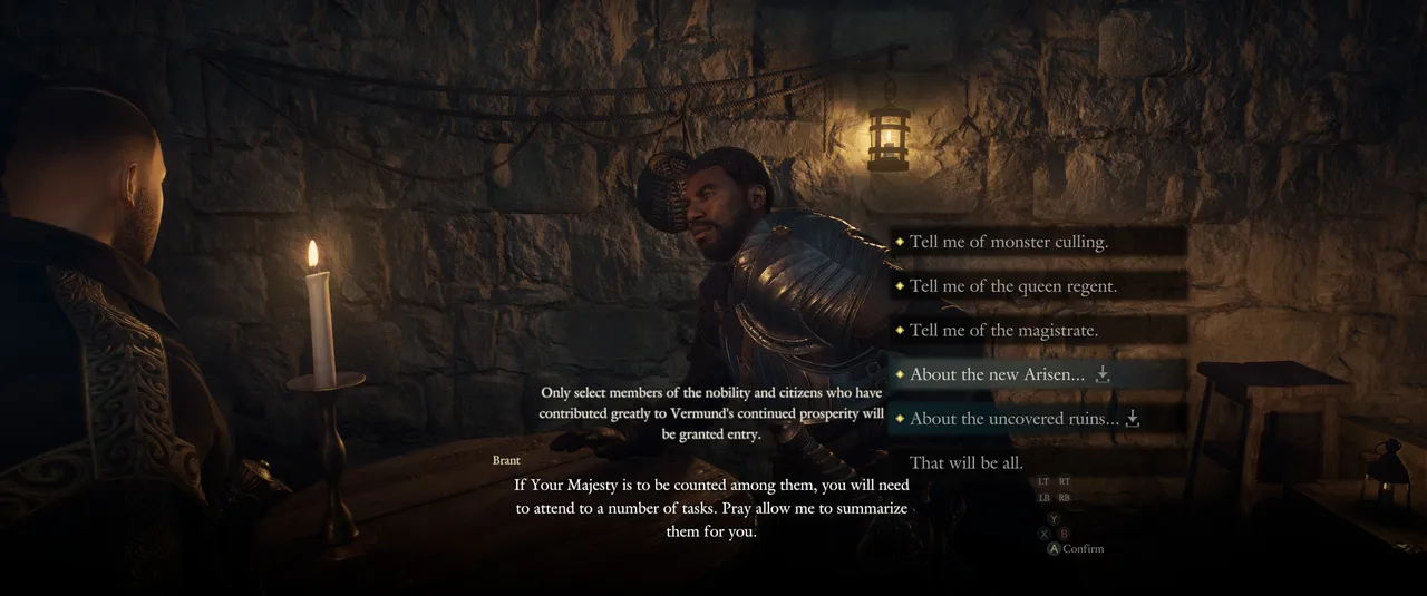 Two new lines of dialogue with Captain Brant are all it takes to set the road north in motion.