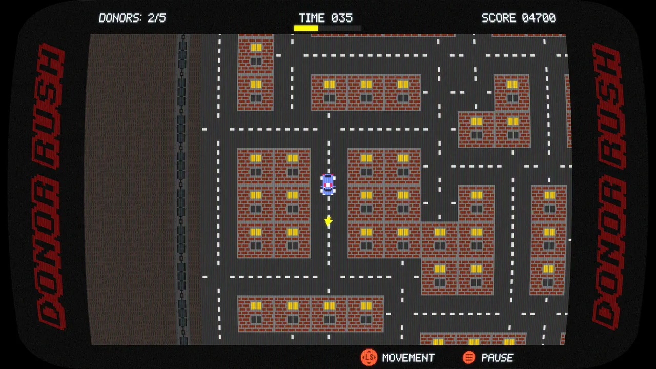 Donor Rush is a the playable mini-game hidden inside a side quest.
