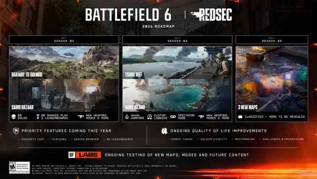 Battlefield 2026 Roadmap revealed - New maps, naval combat, Ranked Play and major updates
