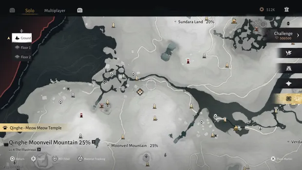 Where Winds Meet: The map shows mostly the basic stuff; for more detail, follow the mini map