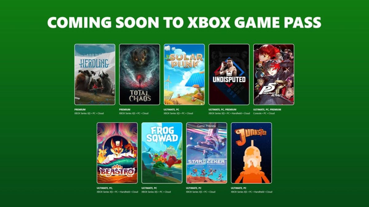Xbox Game Pass June 2026 Wave 1 adds Persona 5 Royal, Solarpunk and more