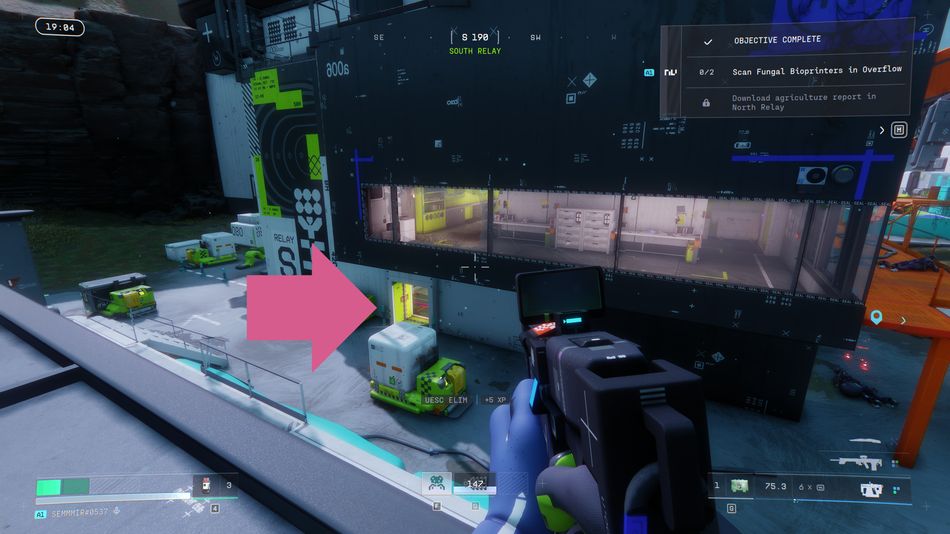The second Sparkleaf Bioprinter is inside South Relay's main building - clear out any UESC in the area before scanning.