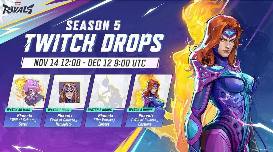 Marvel Rivals Season 5 Twitch Drops Rewards