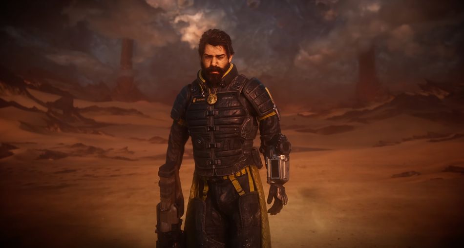 Saros screenshot showing the main protagonist