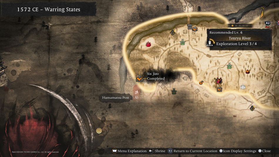 Nioh 3: Each area has four level of exploration