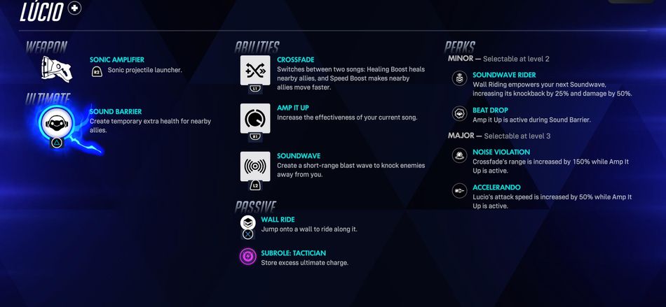 His aura heals or speeds up teammates automatically, while Soundwave knocks enemies back for environmental kills.