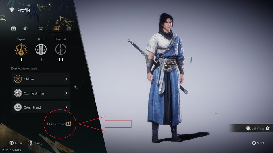 Where Winds Meet: This small arrow icon will take you inside the achievements panel
