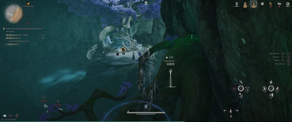 Where Winds Meet: The skill theft starting point is on the roots on the right side