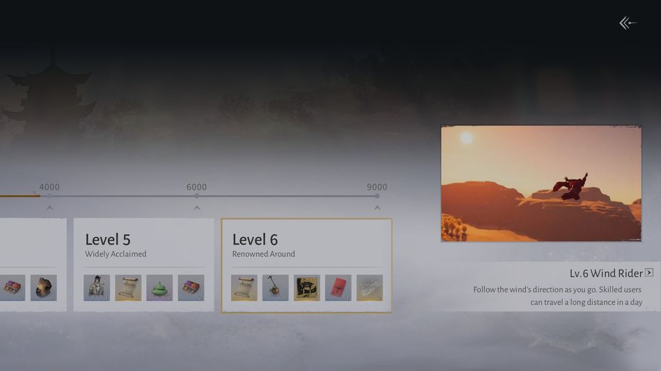 Where Winds Meet: Maximising the exploration level will give you the Wind Raider flying skill