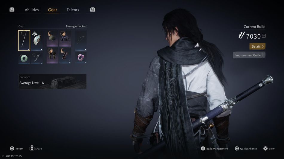 Where Winds Meet: You can upgrade gear in general and tune the specific pieces of gear here