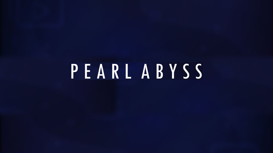 Pearl Abyss logo on blue blurry background