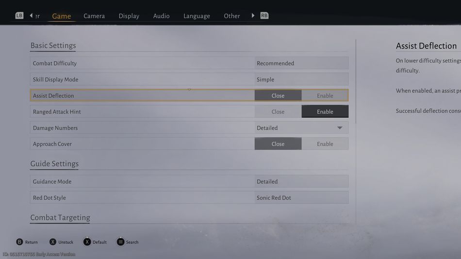 Where Winds Meet: The assist deflection option can be found in settings under the game tab
