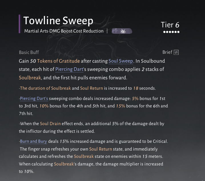 Towline Sweep is the Inner Way you build for the Unfettered Rope Dart
