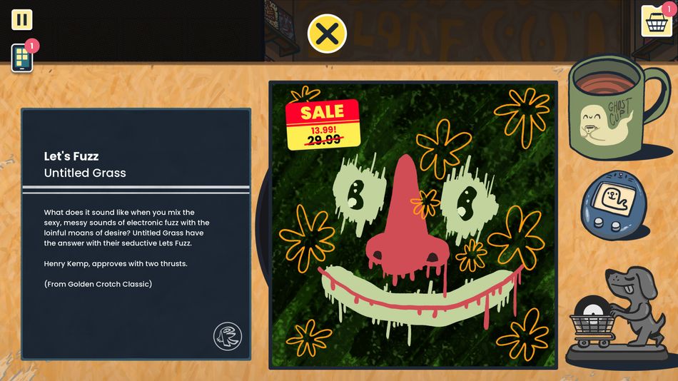 Wax Heads' unique gameplay has players examining vinyl covers and track listings to fulfil customer requests. 