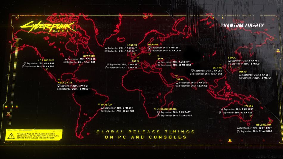 Cyberpunk 2077 Phantom Liberty global release timings on PC and consoles