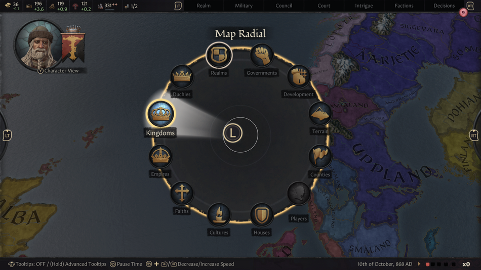 Crusader Kings 3 - Console UI