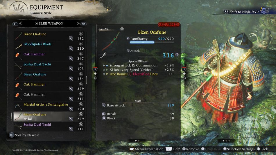 Nioh 3: Samurai can wield bigger weapons