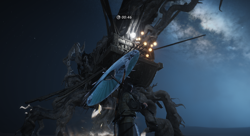 Where Winds Meet Hexi: Vernal Umbrella players can easily target the moon directly in Phase 1 with aerial light attacks