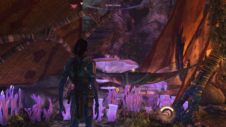 Avatar: Frontiers of Pandora – From the Ashes: You can advance time from So'lek's Camp by resting here