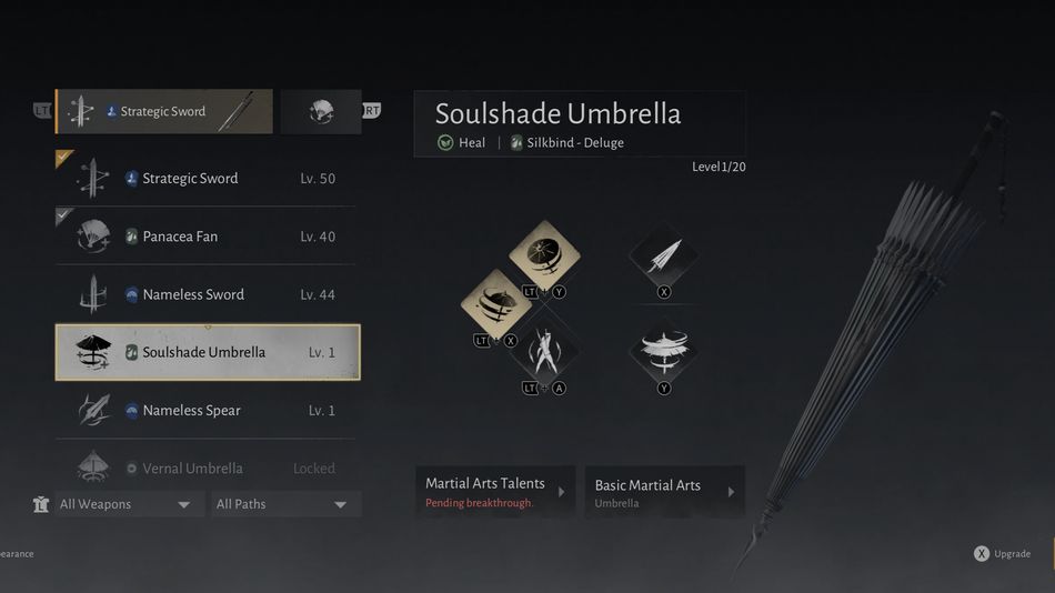 Where Winds Meet: Soulshade Umbrella is a supportive weapon