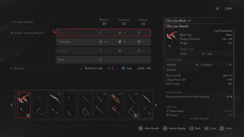 Lies of P - You can use Cranks to alert weapon handles and improve the weapon's scaling rating
