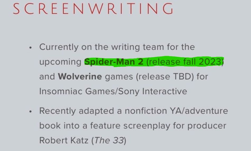 Spider-Man 2 expected to release in Autumn 2023