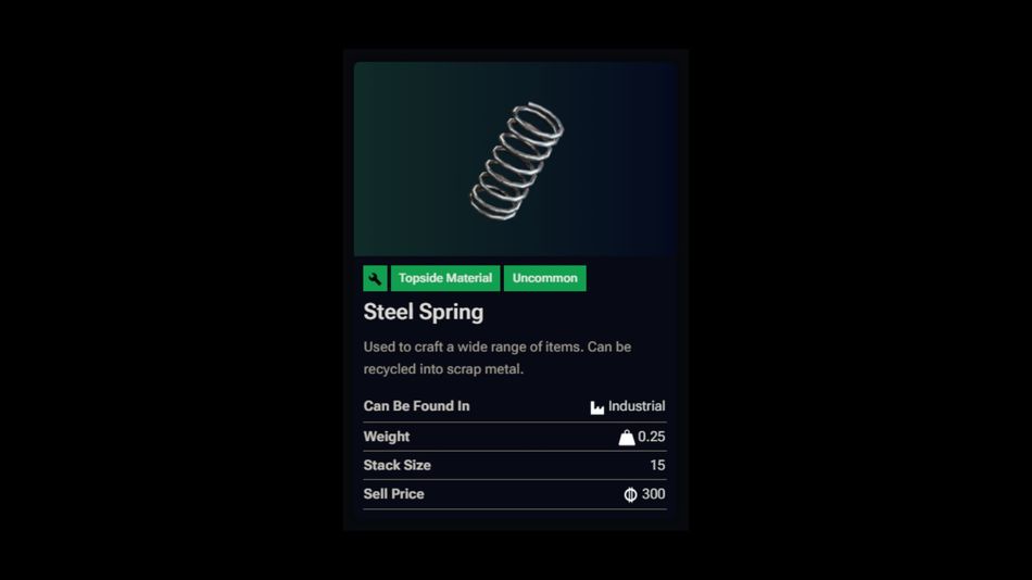 Steel spring is the heart of the crafting system in ARC Raiders.