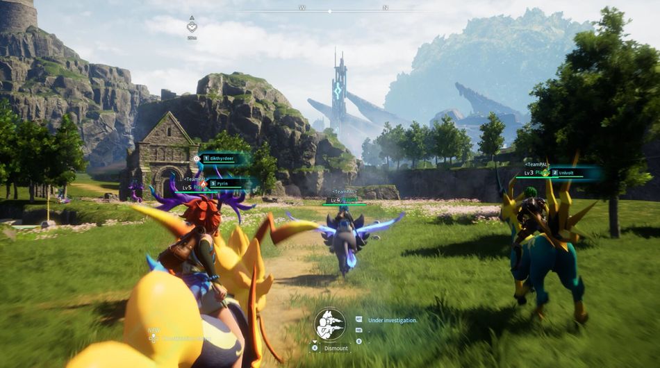 The game is set in an open world populated with animal-like creatures called "Pals", which players can battle and capture to use for base building, traversal, and combat
