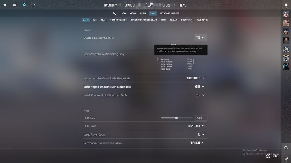 Enabling developer console gives players access to console commands in Counter Strike 2.