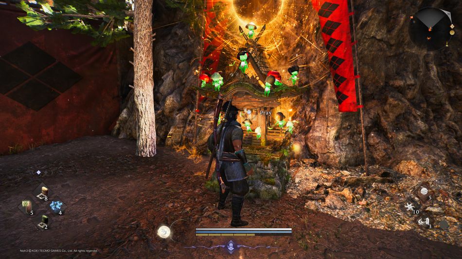 Nioh 3: Elixirs can be replenished by praying at shrines
