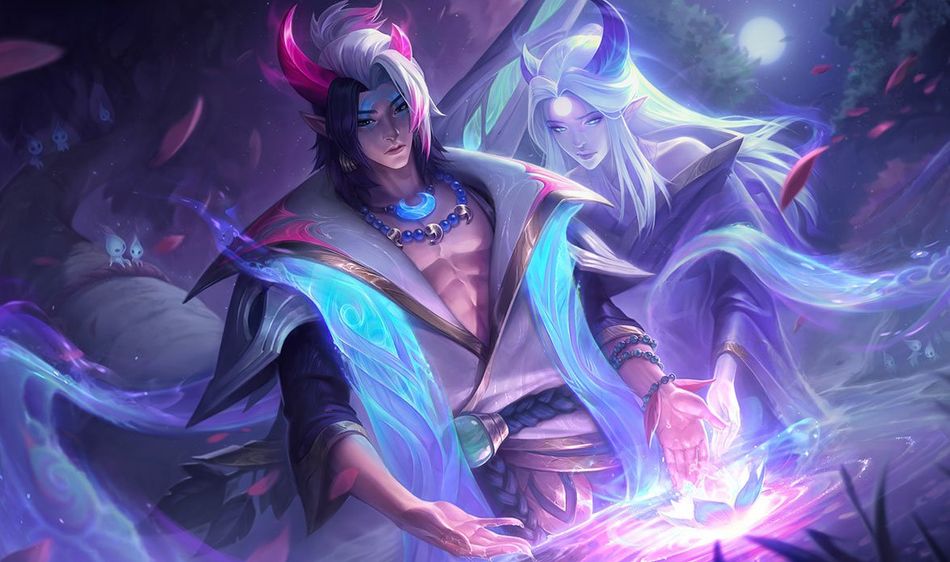 Spirit Blossom Aphelios splash art