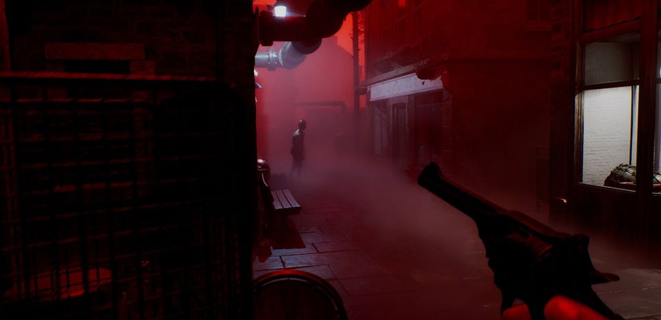 Townfall's red-drenched environments recall classic Silent Hill's oppressive atmosphere in unsettling new ways