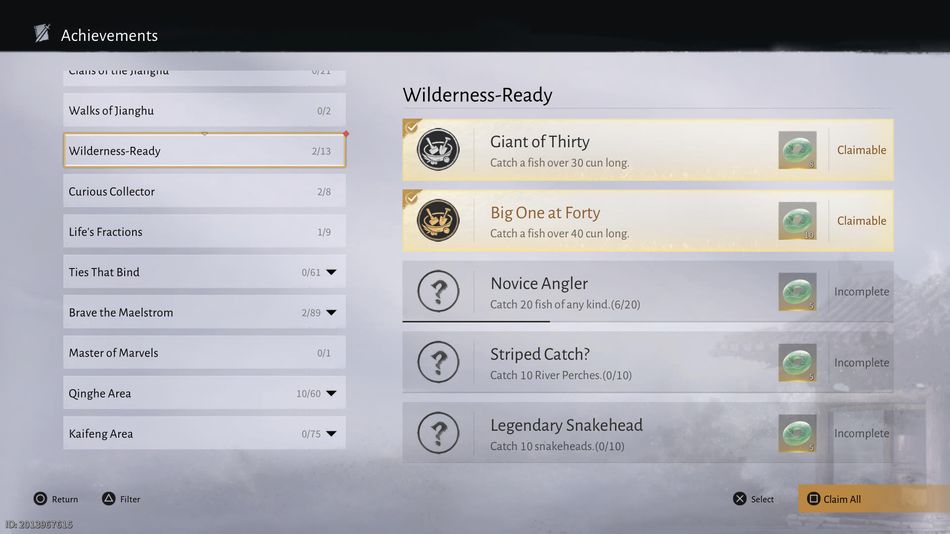 Where Winds Meet: A red dot will be shown next to a claimable achievement