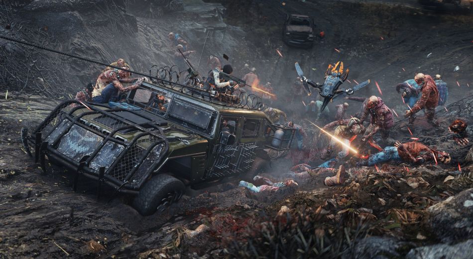 oxic Commando blends gunplay, vehicles, and melee combat in its '80s action-horror setting.