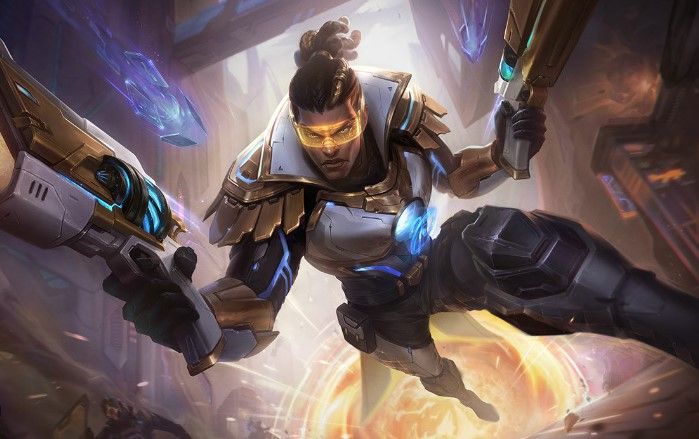 Lucian, a Sentinel of Light, is a grim hunter of undying spirits, pursuing them relentlessly and annihilating them with his twin relic pistols