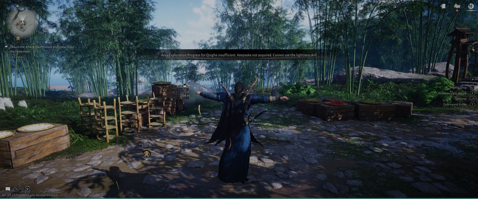 Where Winds Meet: If you try to execute the Lightness skill before acquiring the keepsake, you'll meet this message on screen