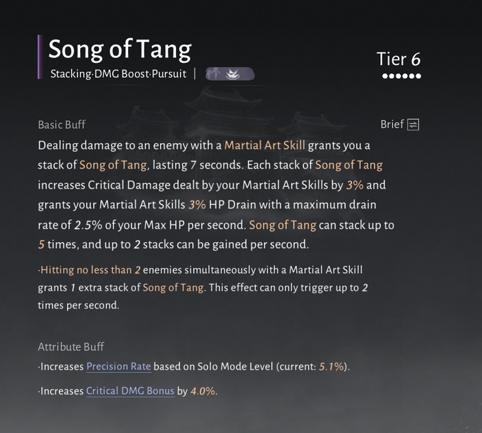 Song of Tang should be a solid pick for most aggressive builds